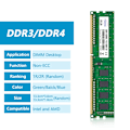 Miniatyrbild 2 av 6: DDR3 DDR4 4GB 8GB 16GB Stationär Dator Minne Ram PC4 1.2V 2133 2400 2666 3200Mhz PC3 1.5V 8500 10600 12800 Non-ECC DIMM Minnen Ram DDR3 1X4GB 1066Mhz