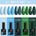 Miniatyrbild 1 av 6: LILYCUTE 5 st/set 7ML Rödbrun Nagelgel DIY Nagelkonst Semi-Permanent UV Gel Polish Långvarig Design Manikyr Kit Tillbehör 241173