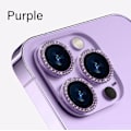 Miniatyrbild 1 av 6: Kameraskydd för iPhone 11 12 13 14 15 Pro Max Mini 9H Härdat Glas Skärmskydd Film 14/15 Plus Metallring Spot Drill Purple 15 Pro(3PCS)