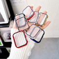 Miniatyrbild 2 av 6: Glas+skal för Apple Watch Fodral 40mm 44mm 38mm 42mm stötfångare Skärmskydd för Apple Watch Tillbehör 9 8 7 6 5 4 3 41mm 45mm Ice Blue 7 Series 7-8-9 45mm