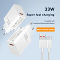 Miniatyrbild 2 av 6: Xiaomi Original 120W Ultra Snabb Laddare QC 5.0 6A USB Typ C Kabel För IPhone Pro Max Samsung Snabbladdningsadapter EU-kontakt 33W Charger