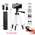 Miniatyrbild 1 av 6: 103cm Lättvikts Kamerastativ För Mobil Tripod Kamera Portabel SLR Bluetooth-kompatibel Skrivbords Kam Stativ Monopod Smartphone Silver