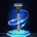 Miniatyrbild 3 av 7: Rakapparat Ny design för män Razor Rakning Fem lager Rakapparat Återanvändbar Razor Importerad Blade Gray