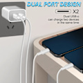 Miniatyrbild 2 av 6: 40W Dubbel USB-C PD Laddare Snabbladdning USB-C Typ C Snabb Telefonladdare Adapter för iPhone 15 14 13 Pro Max iPad Air Väggladdare Only EU Plug