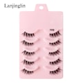 Miniatyrbild 1 av 6: Half Eey Lashes 3/5/10 Par Nya Faux Mink Lashes Naturliga Falska Ögonfransar Wispy Fluffig Ögonfrans Extension Makeup Halv Lashes Verktyg 5pairs-1009