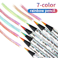 Miniatyrbild 2 av 6: 12St/Set Kawaii Regnbåge Pencil 7 Färger Koncentrisk Gradient Kritor Barn Gåva Färgade Pennor Konst Pa. Att Teckna Papperskort 12pcs-laser silver