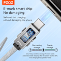 Miniatyrbild 6 av 6: PZOZ 4 i 1 140W PD USB C-kabel Digital Display Snabbladdning För iPhone 16 15 14 Pro Max MacBook iPad USB Typ C-sladdladdare 60W Black 0.2m
