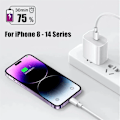 Miniatyrbild 6 av 6: 35W PD Snabbladdare för iPhone 13 Pro 14 Plus 11 12 mini XS Max XR X iPad Air Snabbladdningskabel USB-C Ström 1m Cable EU Charger set B