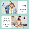 Miniatyrbild 6 av 6: Allt-i-ett Portabelt Stativ för iPhone Selfie Stick med Fyllningsljus Utdragbart Telefonstativ för Tiktok Live BT Fjärrkontroll Black (With Light)