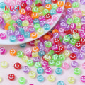 Miniatyrbild 1 av 7: 100 färgglada akryl smiley face mönster DIY pärlor för kvinnors smycken tillverkning NO.4