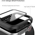 Miniatyrbild 2 av 6: Härdat Glas+Skal För Apple Watch 38mm 40mm 41mm 42mm 44mm 45mm 46mm Skärmskydd Skyddande Fodral iWatch 10 8 7 9 6 SE 5 Midnight Blue Series 7 8 9 45MM