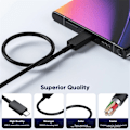Miniatyrbild 6 av 6: 45W PD USB-C Snabbladdare för Samsung S20 S21 FE S22 S23 S24 Note 20 A14 A15 A25 A53 A54 Dubbel Typ C Super Snabbladdning 5A Kabel 2m Cable - Kit EU Charger and Cable
