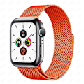 Miniatyrbild 1 av 6: Milanese Loop för Apple Watch armband 44mm 40mm 45mm 41mm 42-38-44mm rem ultra 2 49mm metallarmband iwatch series 9 8 7 6 SE 5 4 3 Orange 25 49mm-42mm-44mm-45mm