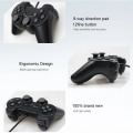Miniatyrbild 7 av 7: USB kabelansluten PC Game Controller Gamepad För WinXP/Win7/Win8/Win10 Joypad För PC Windows Dator Laptop Svart Game Joystick Black