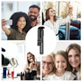 Miniatyrbild 4 av 6: Selfie Stick Stativ Utdragbart Trådlöst Bluetooth Fjärrkontroll Portabelt Smartphone Stativ Fäste För iOS Android Telefon White With lamp