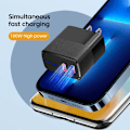 Miniatyrbild 2 av 6: Elough 100W Snabbladdare USB LED Laddare PD Snabbladdning 5.0 USB Typ C Laddare Adapter För iPhone Max Samsung Xiaomi Huawei black EU