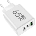 Miniatyrbild 1 av 6: 65W GaN USB Snabbladdare Typ C PD Snabbladdningsladdare Mobiltelefonladdare för iPhone 15 16 Pro Xiaomi Samsung Oneplus EU Plug White