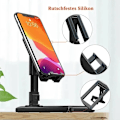 Miniatyrbild 5 av 6: Vikbart Tablet Mobiltelefon Skrivbordsställ för iPad iPhone Samsung Skrivbordshållare Justerbart Skrivbordsfäste Smartphone Ställ T2 white