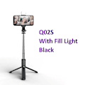 Miniatyrbild 1 av 6: Portabelt stativ för telefon Selfie Stick med LED-fyllningsljus Utdragbart telefonstativ för Tiktok Video Live Bluetooth Fjärrkontroll Q02S Black