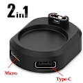 Miniatyrbild 1 av 6: Laddadapter för Garmin Klocka Forerunner 265 965 245 955 255s Venu 3 S SQ2 Laddningskontakt Konverterare För iOS USB-kabel Typ C 2in1 Charger Adapter