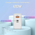 Miniatyrbild 6 av 6: Total 120W Snabbladdare Typ C Snabbladdning 3.0 Väggladdare Adapter för iPhone Huawei Samsung Xiaomi US/EU-laddare EU SET