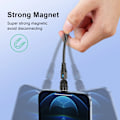 Miniatyrbild 6 av 6: USLION 7A Magnetisk USB Snabbladdningskabel Typ C Mirco Telefon Datakabel För iPhone 16 15 Pro Max Xiaomi 14 POCO F6 Oneplus 13 Blue 3in1 2m
