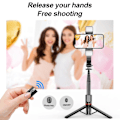 Miniatyrbild 3 av 6: Uppgraderad Tripod Selfie Stick med 2 Fyllnadsljus 1130mm Telefonstativ med Fjärrkontroll för Android IOS Smartphone S03 No Light