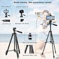 Miniatyrbild 2 av 6: 103cm Lättvikts Kamerastativ För Mobil Tripod Kamera Portabel SLR Bluetooth-kompatibel Skrivbords Kam Stativ Monopod Smartphone Silver