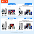 Miniatyrbild 5 av 6: PZOZ 4 i 1 140W PD USB C-kabel Digital Display Snabbladdning För iPhone 16 15 14 Pro Max MacBook iPad USB Typ C-sladdladdare 60W Black 0.2m
