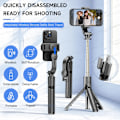 Miniatyrbild 5 av 6: TOKQI Selfie Stick Stativ Telefonhållare Skrivbordsstativ Utdragbar Monopod m/ Bluetooth RC för Mobil Live Sändning Handhållen Foto Selfie Stick Option2