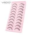 Miniatyrbild 3 av 6: Lashes 3/10 Par Half Lashes Katt Öga Naturliga Långa Snor 3D Mink Ögonfransar Full Remsa Lashes Makeup Förlängning Verktyg 10 pairs- Y2003