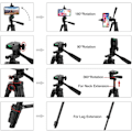 Miniatyrbild 6 av 6: 103cm Lättvikts Kamerastativ För Mobil Tripod Kamera Portabel SLR Bluetooth-kompatibel Skrivbords Kam Stativ Monopod Smartphone Silver
