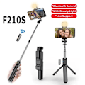 Miniatyrbild 2 av 6: Bluetooth Selfie Stick Trådlöst 360º Roterande Tripodstativ Fjärrkontroll Fyllnadsljus Multifunktionellt Utdragbart Stativ Blue
