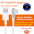 Miniatyrbild 1 av 6: Xiaomi Original USB Typ C-kabel 120W 67W Turbo Snabbladdare Mi 15 14 13 12T Pro 12 11 Ultra Poco X6 X7 Redmi Note Black Shark 5 1p L shaped 1.5m(4.9ft)