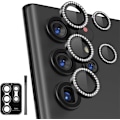 Miniatyrbild 1 av 6: Lämplig För Samsung Galaxy S25Ultra S23 S24 Ultra S24 Plus S22Ultra Diamant Glänsande Färgglad Mobiltelefon Linsskyddsfilm Black-Z For Samsung S24