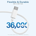 Miniatyrbild 4 av 6: PD 20W Snabbladdare EU-kontakt med 1M/3FT Kabel för iPhone iPad Samsung Telefon EU with C to C cable