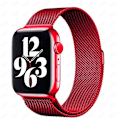 Miniatyrbild 1 av 6: Milanese Loop för Apple Watch armband 44mm 40mm 45mm 41mm 42-38-44mm rem ultra 2 49mm metallarmband iwatch series 9 8 7 6 SE 5 4 3 Red 10 41mm-40mm-38mm