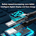 Miniatyrbild 2 av 6: Ny 120W 6A Snabbladdningskabel USB Typ C-kabel För Samsung Xiaomi Med LED Digital Display Telefon Datakabel Laddartillbehör USB Cable 1m