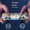 Miniatyrbild 5 av 7: 1-6 par 6-finger mobilspelutlösare för PUBG-telefonspelkontroller Gamepad Joystick G21 Siktskjutning Triggers Alloy Key-knapp 2 Pairs