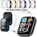 Miniatyrbild 2 av 6: Skärmskydd TPU-fodral för Redmi Watch 3 Active Fulltäckande skyddsskal Stötfångare för Xiaomi Redmi Watch3 Active Watch Frame black
