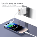 Miniatyrbild 2 av 6: Total 120W USB-laddare GaN Typ C Snabbladdning Mobiltelefonladdare Adapter Snabbladdning Väggadapter För iPhone Xiaomi Samsung White EU Plug