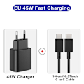 Miniatyrbild 1 av 6: 45W PD Super snabbladdning för S22 S23 Ultra Note 10+ 5G USB C Mobiltelefon Typ C US/EU/UK Snabbladdare Väggadapter EU PLUG 2 IN 1