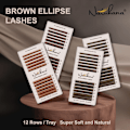 Miniatyrbild 1 av 6: Natuhana Brun 0.15Mm Elipse Flat Ögonfransförlängning Individuell Falsk Mink Ellipse Platt Lashes Grossist Split Ti. Ögonfransar 0.15MM C