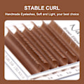 Miniatyrbild 4 av 6: Natuhana Brun 0.15Mm Elipse Flat Ögonfransförlängning Individuell Falsk Mink Ellipse Platt Lashes Grossist Split Ti. Ögonfransar 0.15MM D