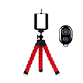 Miniatyrbild 1 av 6: Telefonstativ Flexibelt Justerbart Mini Smartphone Stativ med Trådlös Fjärrkontroll och Klämma för Videoinspelning/Vloggning/Selfie Remote RedT