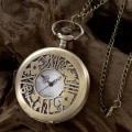 Miniatyrbild 3 av 6: Ny brons watch fickur Retro Alice Tema Fick Fob Watch Hänge Halsband Watch Herr Dam Present 3