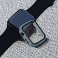Miniatyrbild 6 av 6: Härdat Glas+Skal för Apple Watch 45mm 41mm 40mm 44mm 42mm 46mm Skyddande Skal PC Stötfångarram För iWatch 10 SE 9 8 7 6 5 4 Transparent 40mm Series 4 5 6 SE