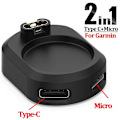 Miniatyrbild 2 av 6: Laddadapter för Garmin Klocka Forerunner 265 965 245 955 255s Venu 3 S SQ2 Laddningskontakt Konverterare För iOS USB-kabel Typ C 1 x Dust Plug C