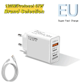Miniatyrbild 1 av 6: 120W PD QC3.0 Snabbladdare 3 Portar USB-C Multi-Enhetsladdare Väggladdare för iPhone 15 16 Samsung Xiaomi Dropshipping EU Plug and Cable