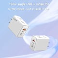 Miniatyrbild 3 av 6: 120W PD QC3.0 Snabbladdare 3 Portar USB-C Multi-Enhetsladdare Väggladdare för iPhone 15 16 Samsung Xiaomi Dropshipping EU Plug